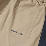セミワイドジョガーパンツ/Semi Wide Seperate Block Jogger Pants Beige/Navy (6604003082358)