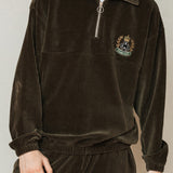 GHCコーデュロイハーフジップ/GHC CORDUROY HALF ZIP-UP_BROWN