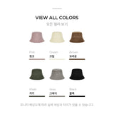 Wide Corduroy Label Bucket Hat Black