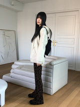 Roner ヴィンテージ フローラル ブーツカット ニット パンツ