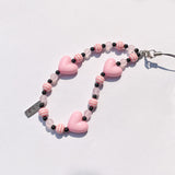 HIGHTEEN PINK HEART PHONE STRAP