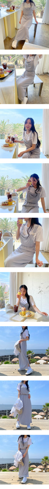 ミントスリットストリングサスペンダードレス / mint slit string suspenders dress