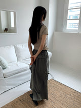 Pave gopchang pleated shirring two-way nylon short-sleeved jacket