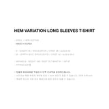 アイボリーヘムバリエーションロングスリーブTシャツ