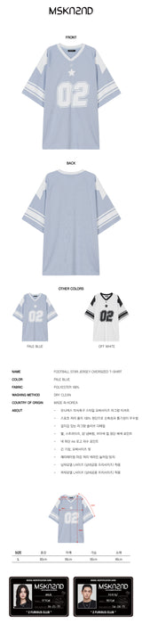 フットボールスタージャージオーバーサイズTシャツ / FOOTBALL STAR JERSEY OVERSIZED T-SHIRT PALE BLUE