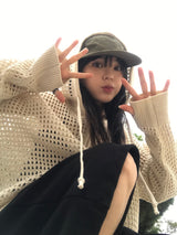 ネッティングニットフードジップアップ
