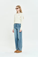 MONO CHERRY CROP CARDIGAN [IVORY]