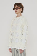 HOLE ARGYLE ROUND KNIT / IVORY (6600193540214)