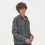 TWO POCKET HIDDEN BUTTONS SHIRTS_CHARCOAL (6612826259574)
