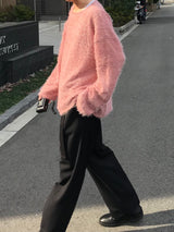 Hairy round knit t