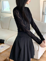 Swan rose see-through cropped hooded sweatshirt