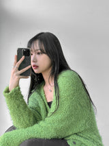 Leo Boucle Hair Cardigan (3color)