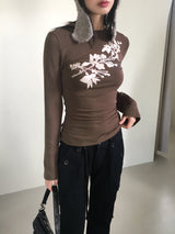 ギフトヴィンテージプリント長袖Tシャツ
