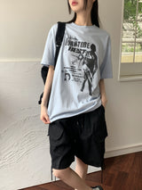 ボンツープリントオーバーフィット半袖Tシャツ