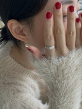 [92.5silver] hook heart earrings