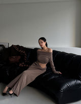 unbalanced twisted maxi long skirt
