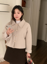 [SHOPPERMADE] ゴールドボタンショートウールコート (3color)