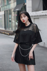 チェーンメッシュクロップTシャツ / TOP(8062) Chain Mesh Crop Tee