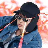 EAR FLAP BALL CAP BLACK / COTTON FLAP