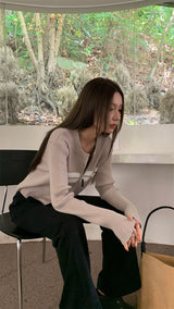 double zip knit cardigan