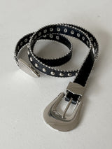 クレマウェスタンスターサークルスタッドレザーベルト / Crema Western Star Circle Stud Leather Belt