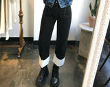 セミワイドフィットデニムパンツ/SEMI WIDE FIT BLACK+WHITE DENIM PANTS [17723]