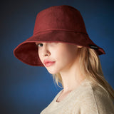 Wire brim bucket hat Burgundy