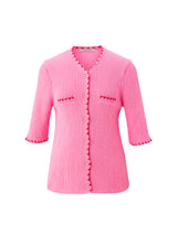 リネン刺繍カーディガン / Linen embroidery cardigan - Pink