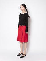 VIVID PLEATS SKIRT (TOMATO)