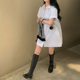 [Bellide made/Short, Long] Candy Short-Sleeved Shirt Dress