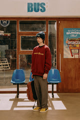 ベーシックラインロゴスウェットシャツ・バーガンディ［ユニセックス］ / Basic Line Logo Unisex Burgundy Sweat Shirt