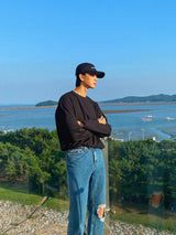 カッティングオーバー長袖Tシャツ