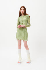 スモールチェリーシースルーパターンカーディガン / SMALL CHERRY SEE THROUGH PATTERN CARDIGAN [LIME]