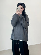 W Round Knit Cardigan