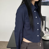 [MADE] Sini ベーシック クロップ ローリング シャツ/Sini Basic Crop Rolling Shirt