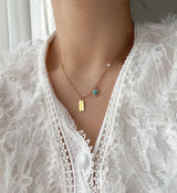 hte パールカラーハートターコイズゲストルックアセントネックレス/hte Pearl Color Heart Turquoise Guest Look Accent Necklace