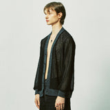 グランジフィッシャーネットニットカーディガン / grunge fisher net knit cardigan black