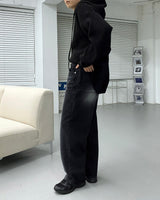 オーバーサイズフィットフードウォーマーニット/Oversized fit hooded warmer knitwear (2 colors)