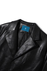 エッセンシャルブレザーレザージャケット/Essential Blazer Leather Jacket J23 Black