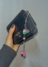Pinky bear flower phone strap