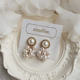 パールブーケピアス - アンティーク ver. / Pearl Bouquet Piercing - Antique ver. (Kep1er Chaehyun Earrings)