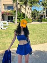 Yellow lettering ball cap