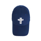 Black cross logo over fit buckle cap NAVY