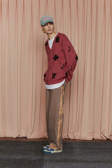 TIE-DYE BLOCK DENIM PANTS / BROWN