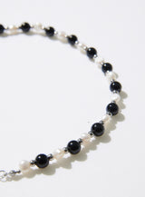 MP015 FRESHWATER PEARL WITH NATURAL STONE NECKLACE
