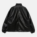 2Wayジップアップバルーンストリングレザージャケット