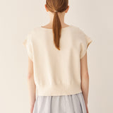 クランブルVネックベスト/Crumble v-neck vest_cream