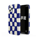 checkerboard glossy case-blue