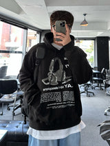 never headset printing loosefit hoody