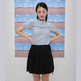 Kairo pleats skirt (black) (6684261974134)
